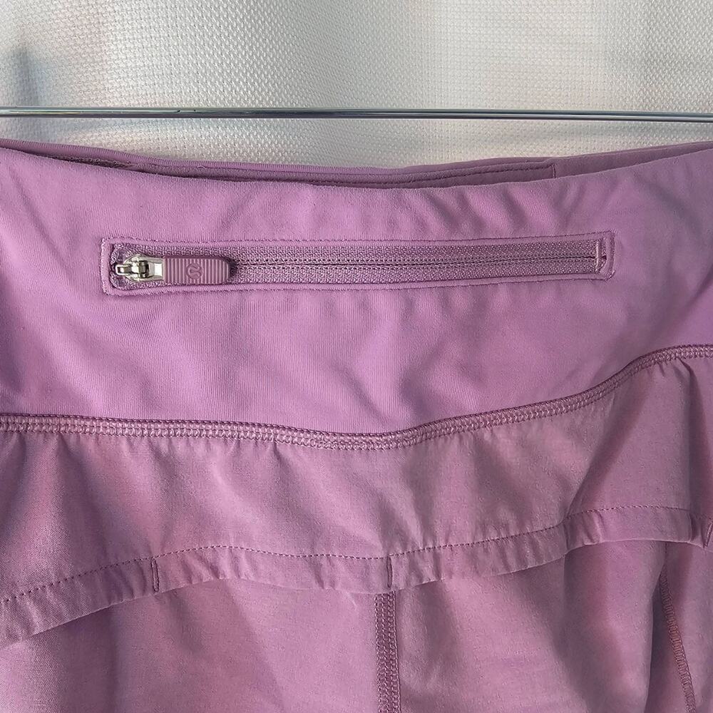 Lululemon Shorts Womens Size 6 Lilac Quartz Athletic Zipper Pocket Swift - Picture 7 of 11